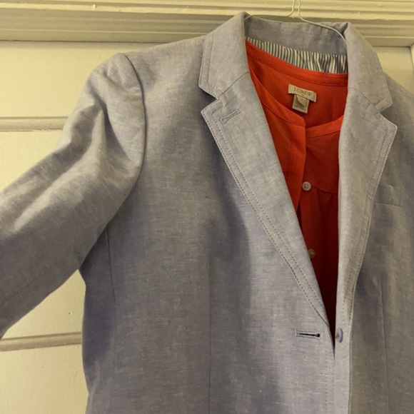 J. CREW chambray finish fitted blazer w/flare! - Picture 2 of 3